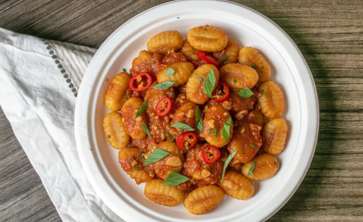 Gnocchi with Spicy Sauce at Pranzo Italiano Calgary SE